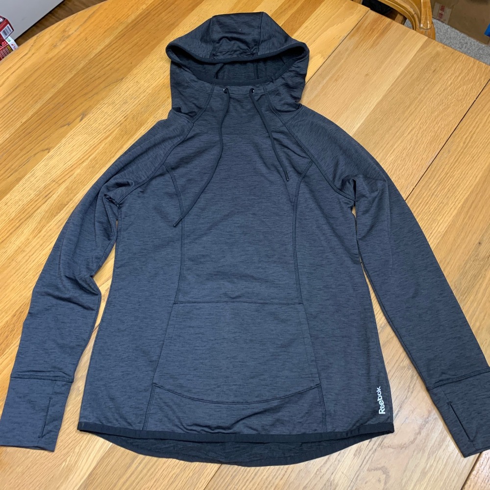 Reebok Women's Charcoal Heather‎ Gray Hoodie Athletic Performance Pullover M